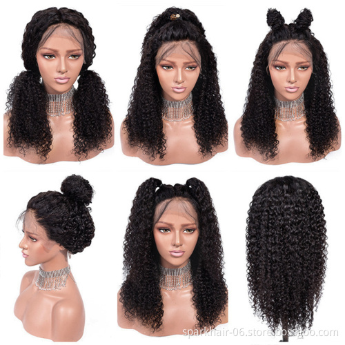 Pre-Plucked Human Hair Lace Wigs for Black Women Kinky Curly Hair Brazilian Virgin Hair Cuticle Aligned Hair HD Lace Frontal Wig